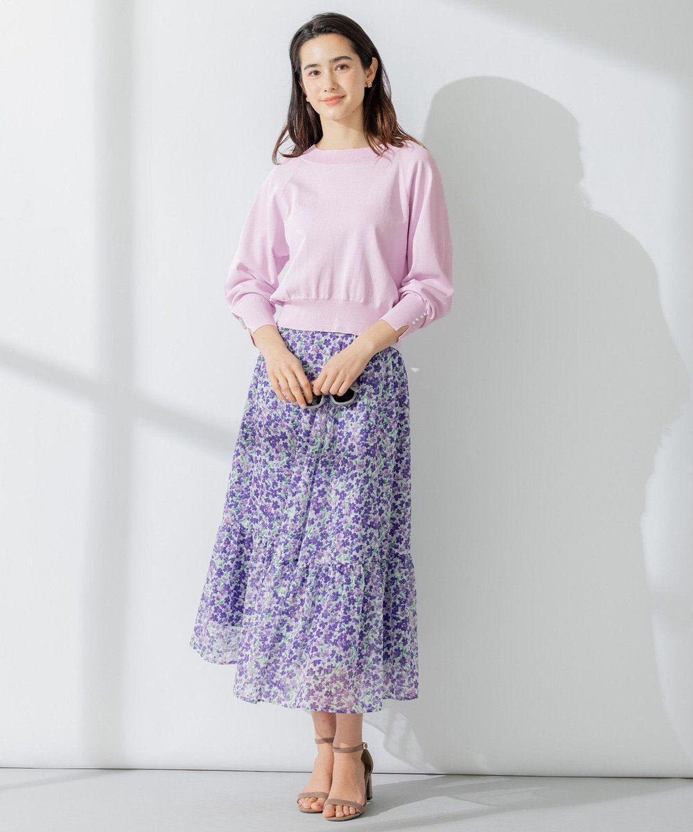 組曲 S 【パールボタン付】ブーケカラーリラクシー ニット 