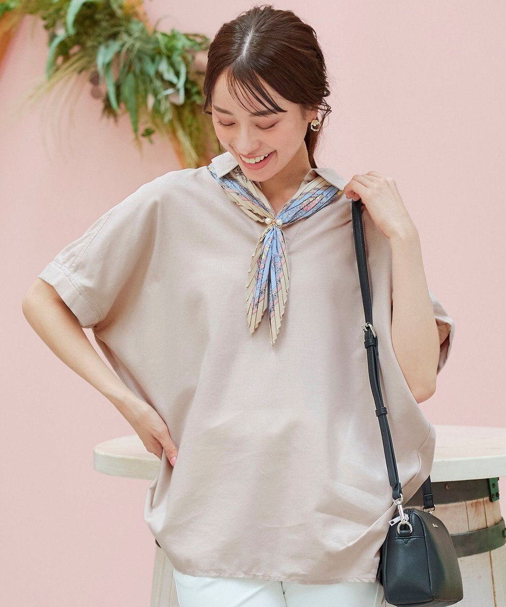 Tiaclasse 【洗える】 リネンミックススキッパーシャツ 