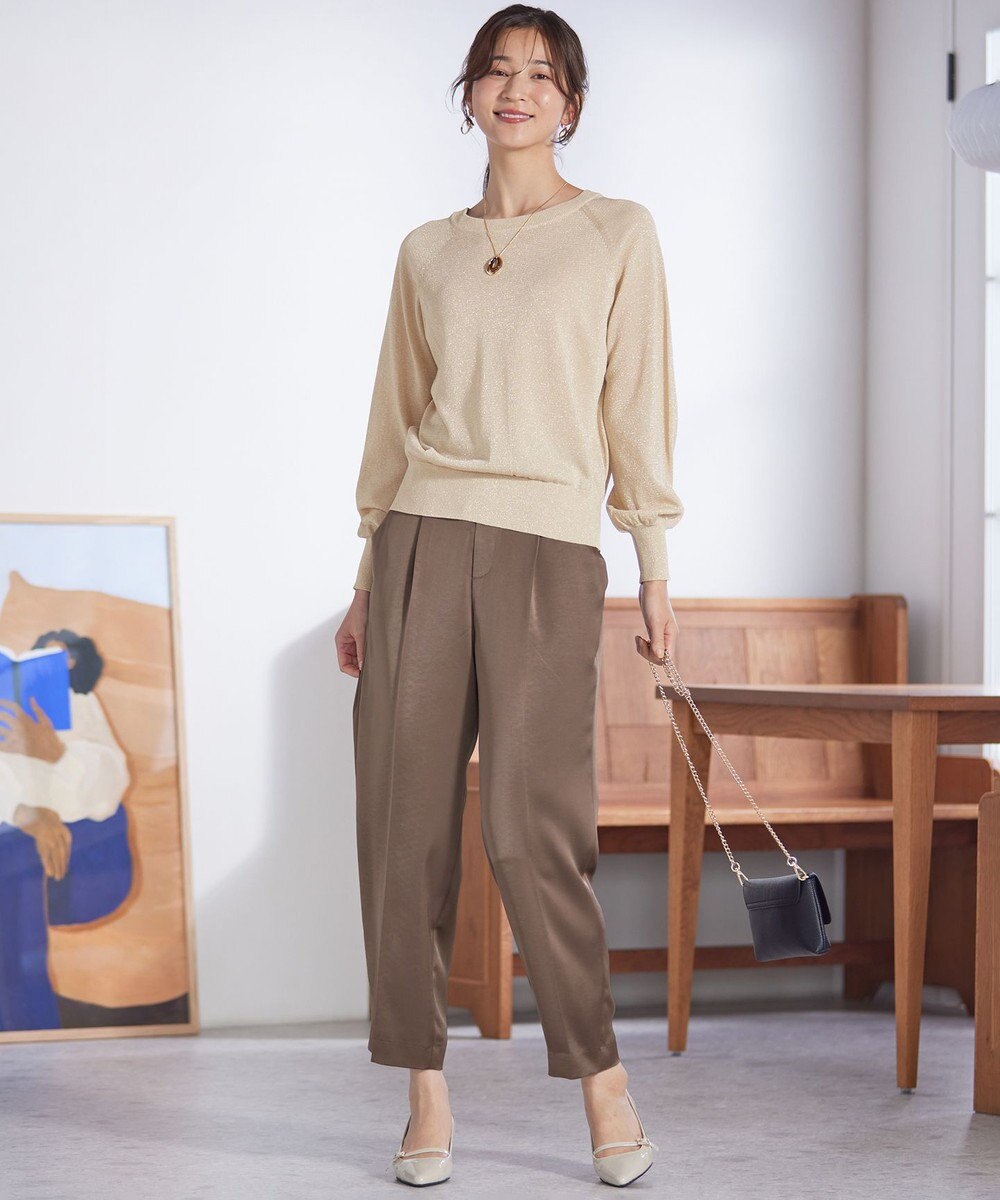 ANY SIS 【洗える】サテンドロストイージー パンツ 