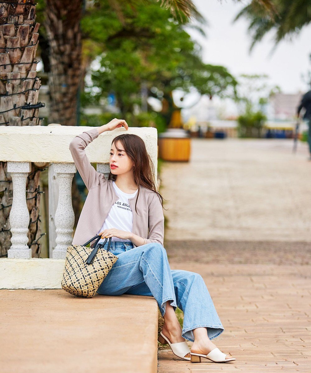 Tiaclasse 【洗える】長袖サマーニットカーディガン 