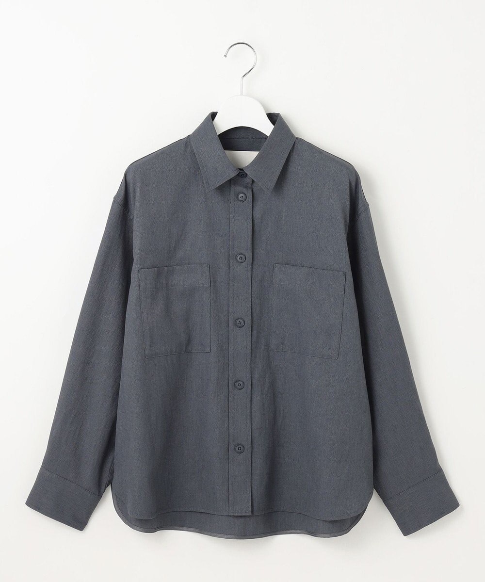 自由区 S 【洗える】ドビーオックスストレッチシャツ アウター 