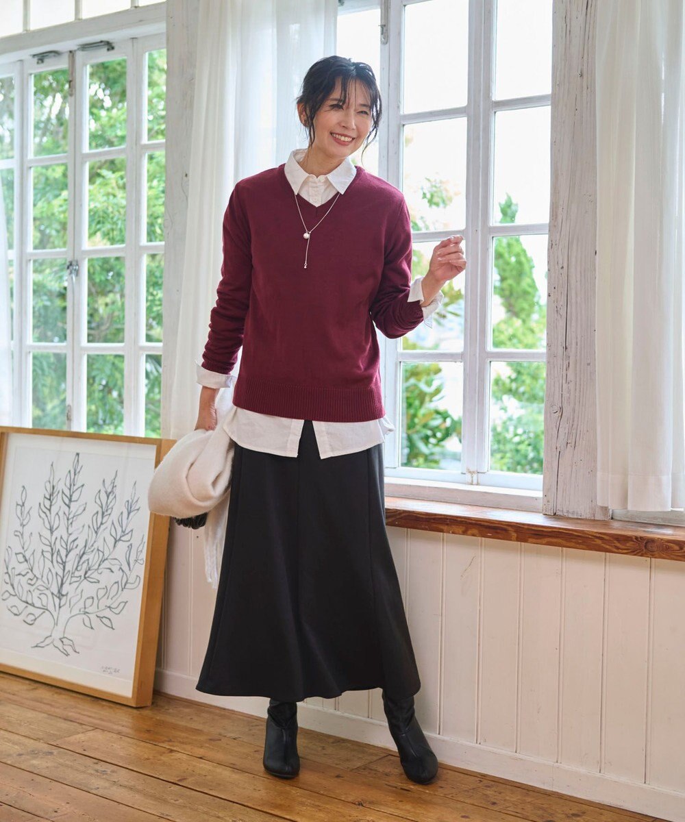 WEGO 【WEB限定/2025年秋冬新作/洗濯OK/毛玉レス/MLXLサイズ展開/オフィス/カジュアル】ベーシックニットセーター 