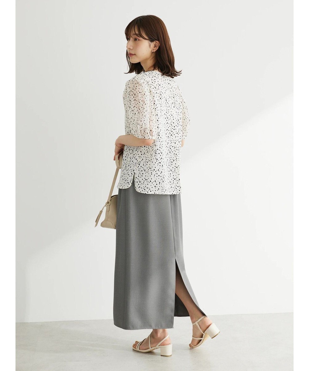Green Parks 異素材ドットブラウス 