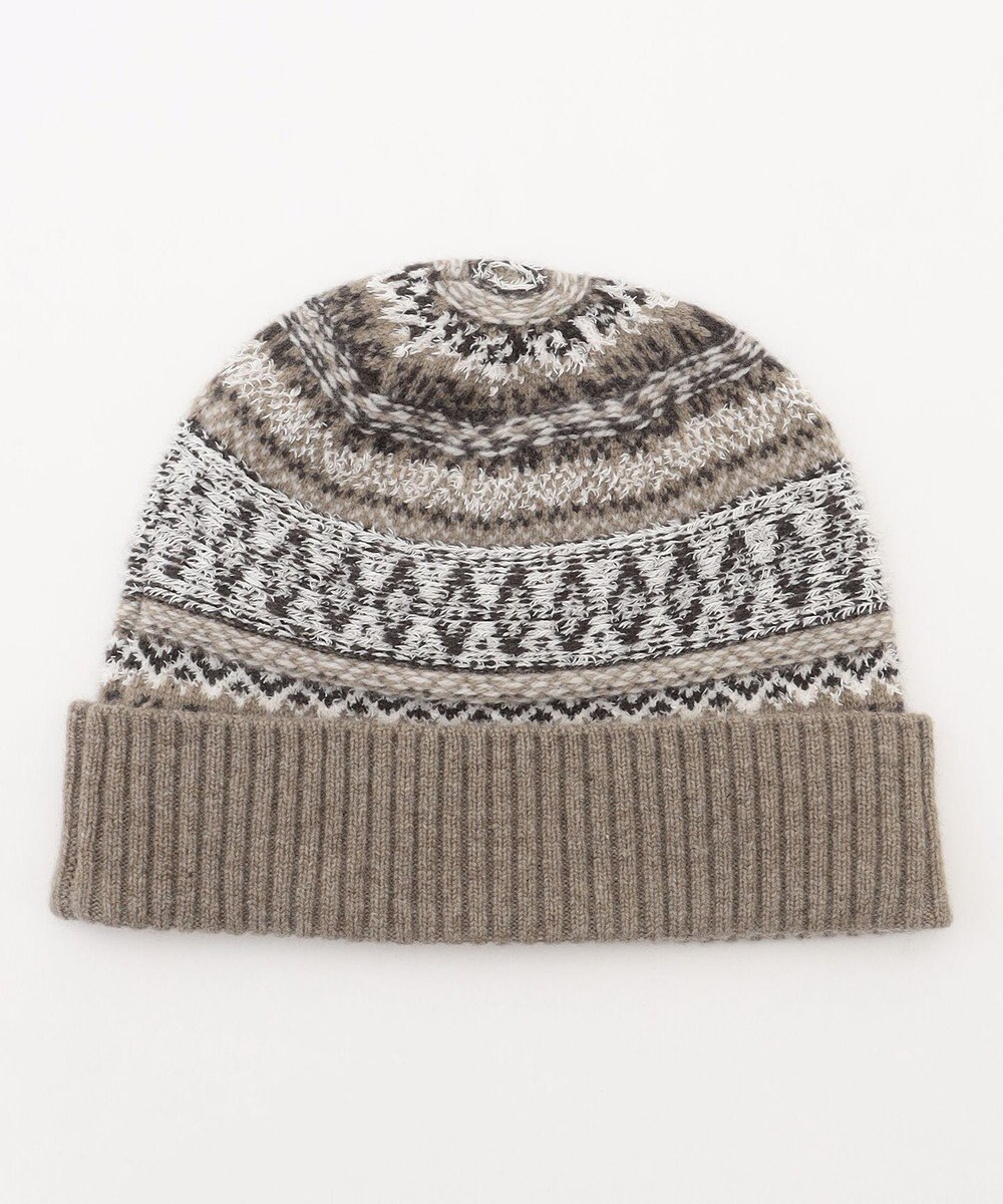 JOSEPH ABBOUD MOUNTAIN ラム×モールジャカード ニットキャップ 