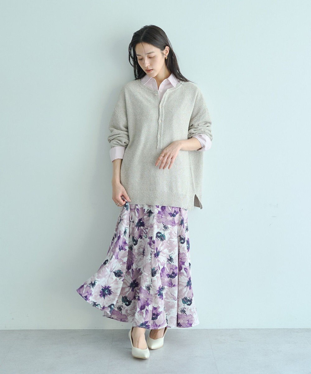 YECCA VECCA 2wayヘンリーネックルーズニット 