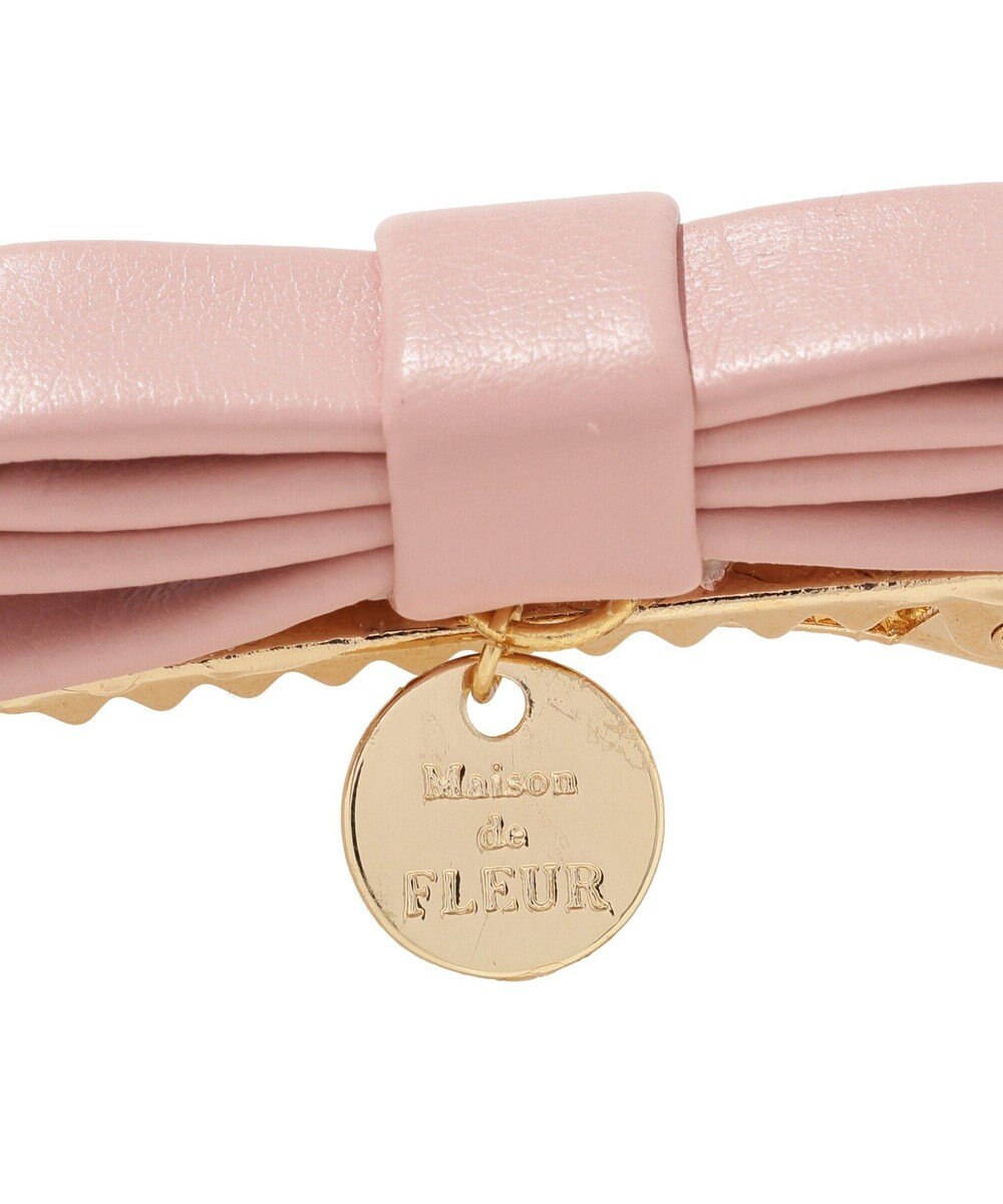 Maison de FLEUR 【2個セット】フェイクレザーリボンクリップセット 