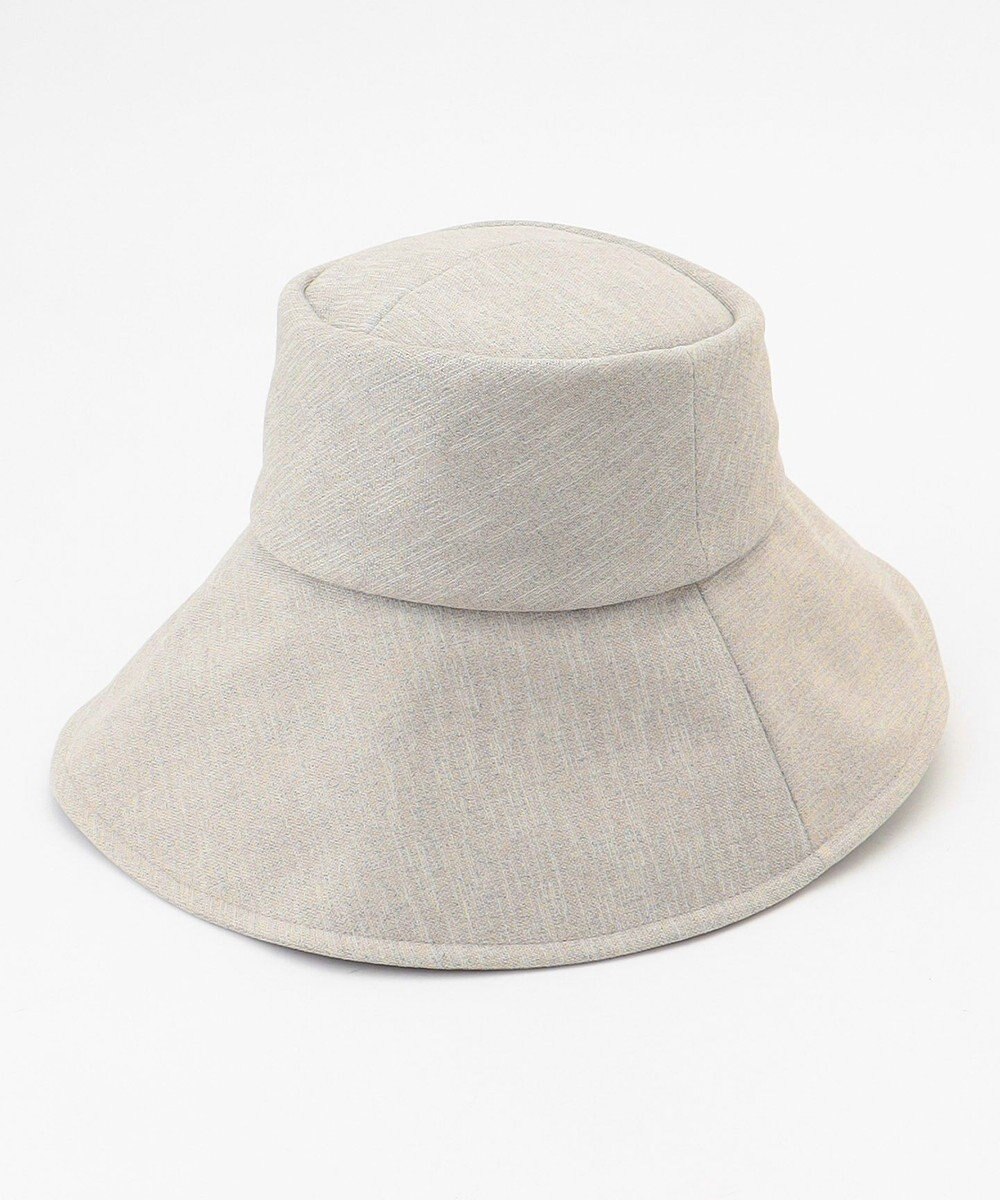 自由区 【洗える】フェイクリネンワイドブリム ハット 