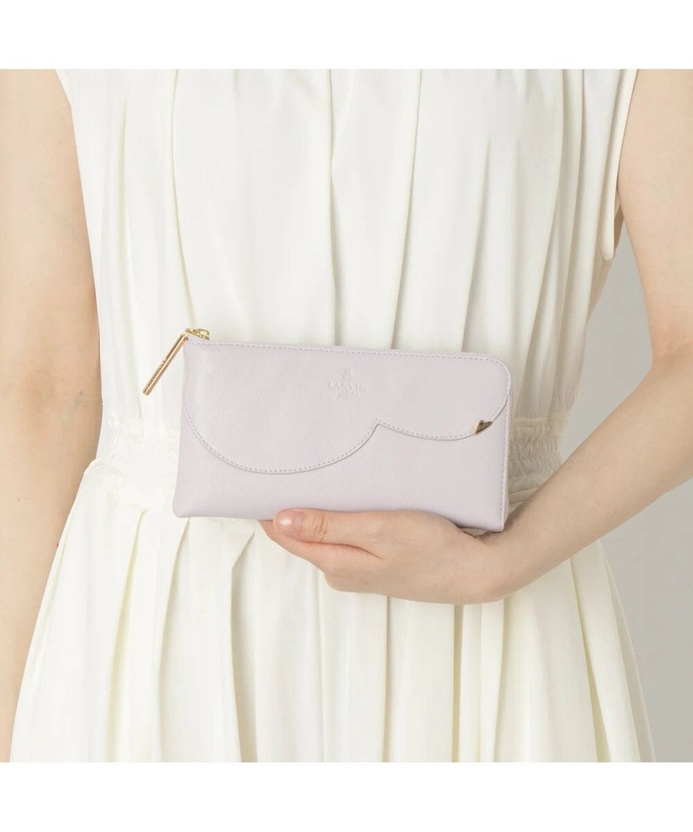 LANVIN en Bleu デクール 薄マチLファスナー長財布 