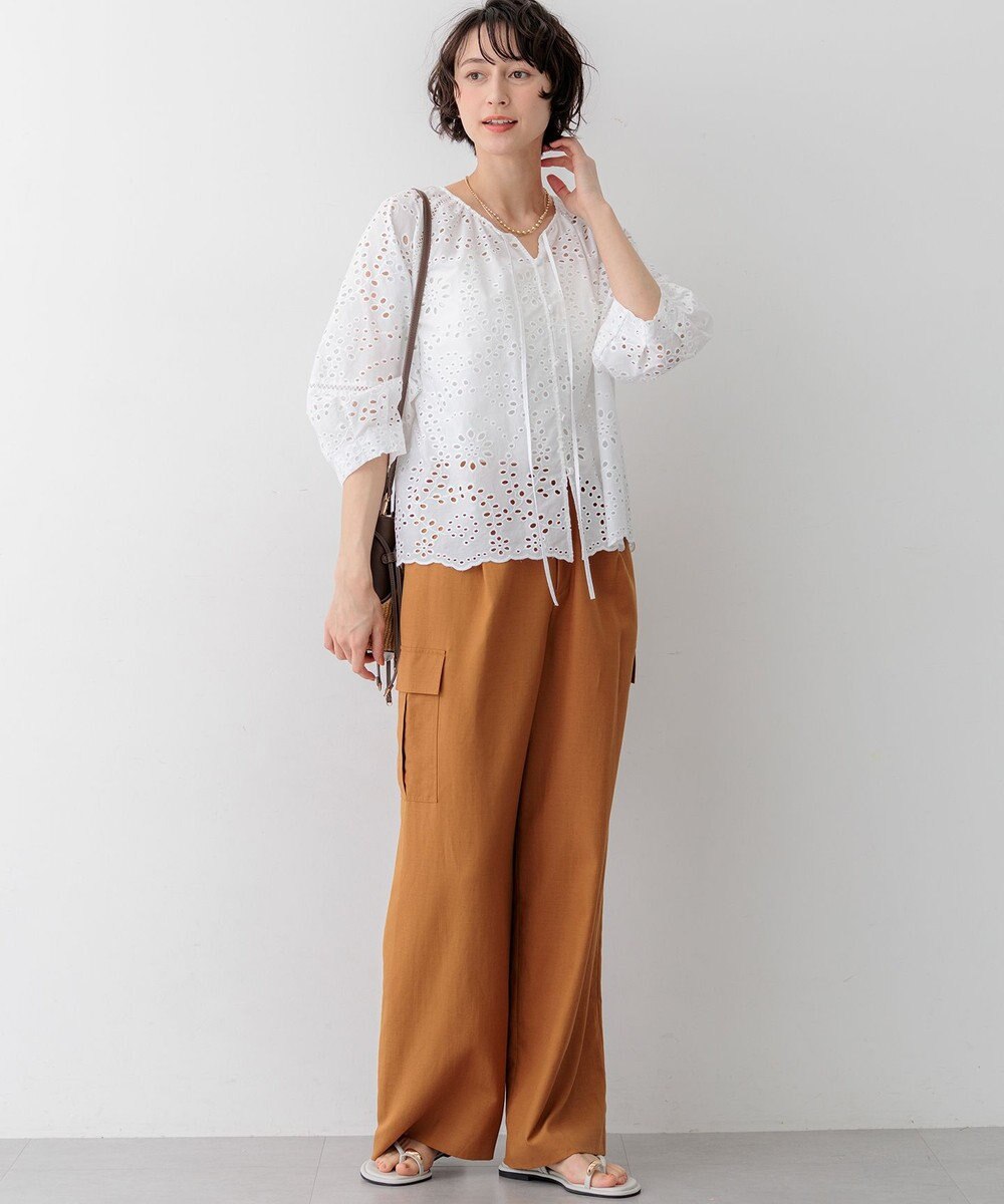 23区 S 【先行予約/見上愛さん着用】カットワークエンブロイダリー 2WAYブラウス 