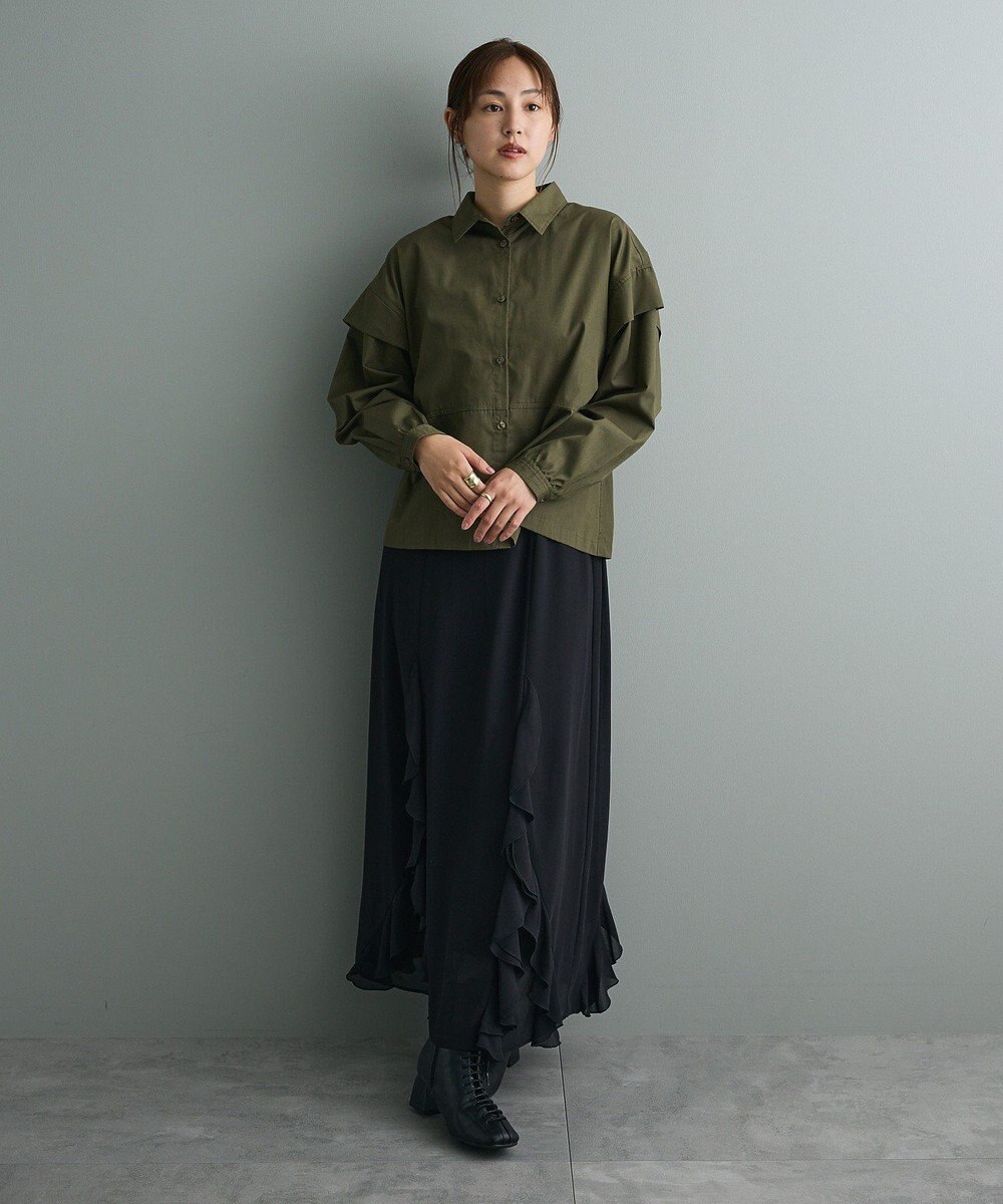 CRAFT STANDARD BOUTIQUE パネルデザインワイドシャツ 