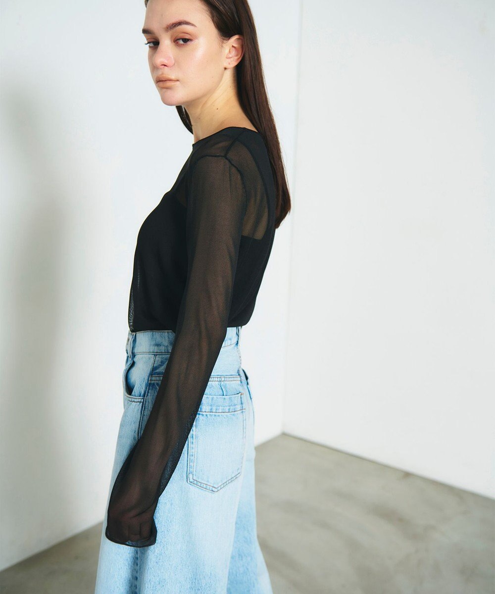 GRACE CONTINENTAL シアークルーニットトップ 