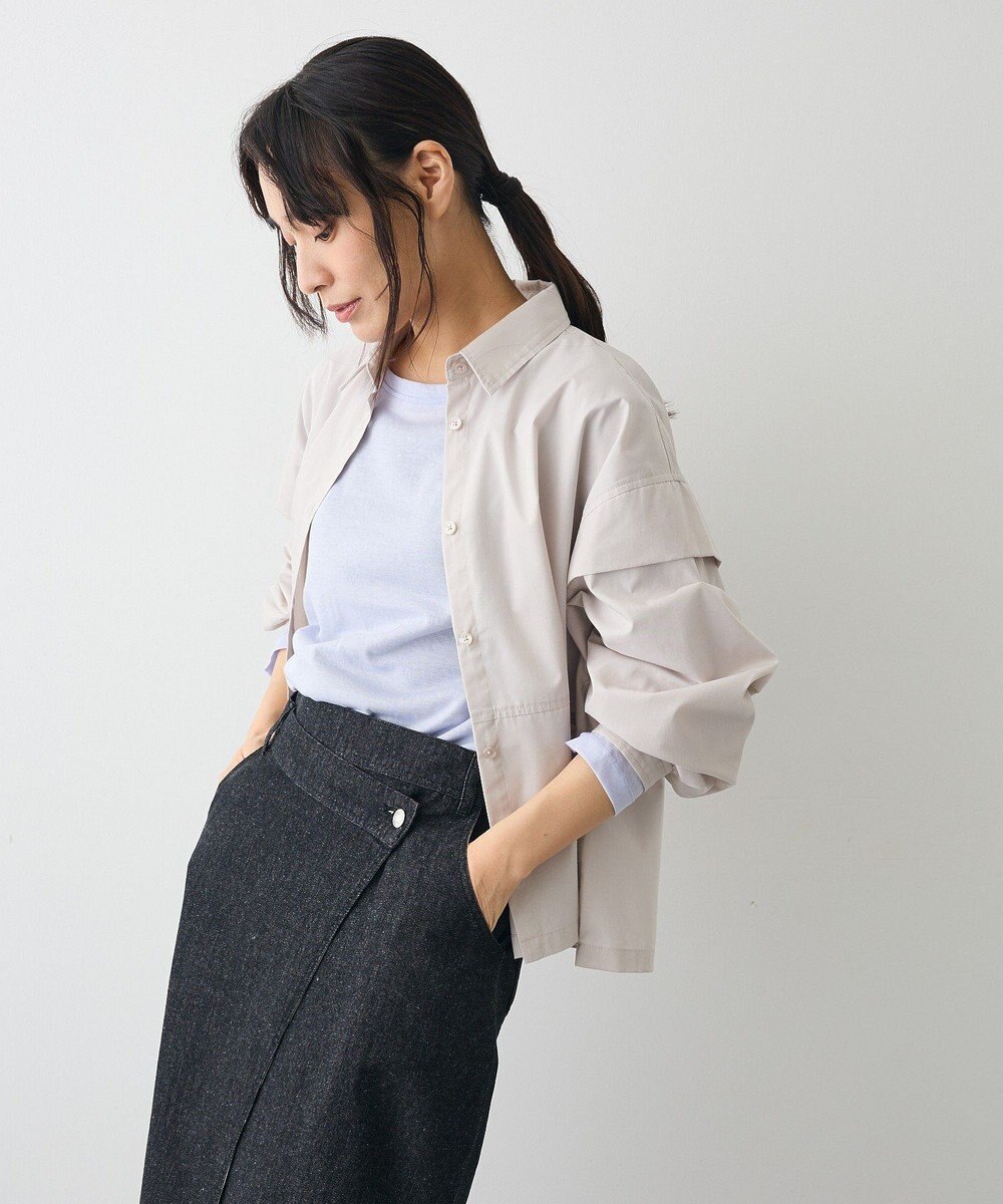 CRAFT STANDARD BOUTIQUE パネルデザインワイドシャツ 