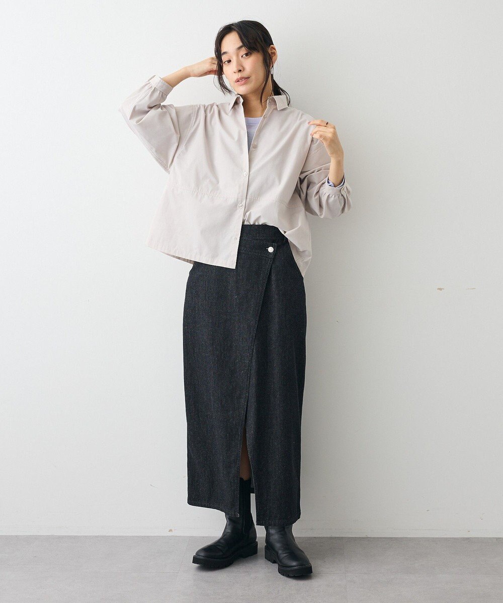 CRAFT STANDARD BOUTIQUE パネルデザインワイドシャツ 