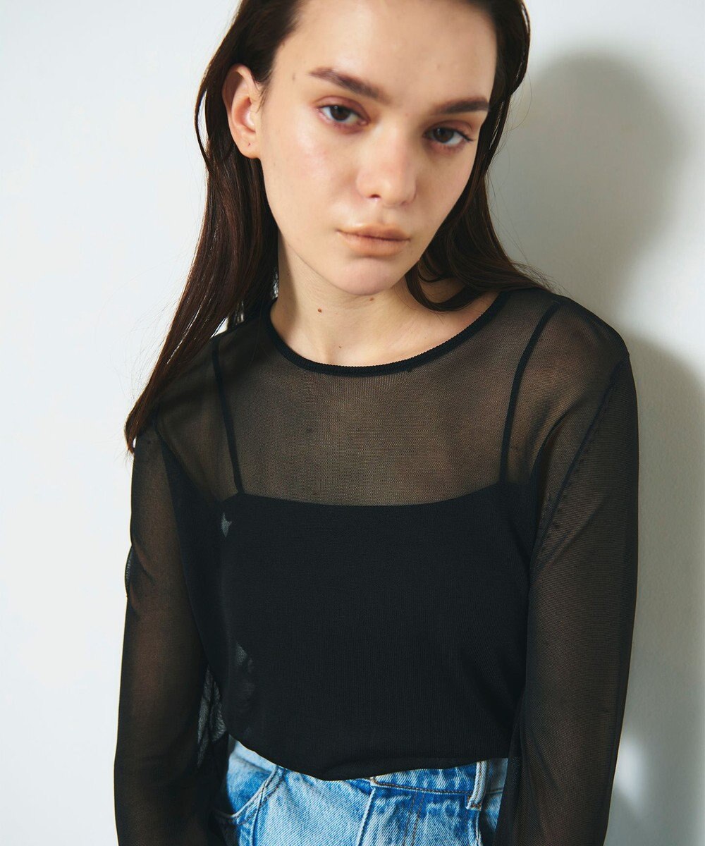 GRACE CONTINENTAL シアークルーニットトップ 