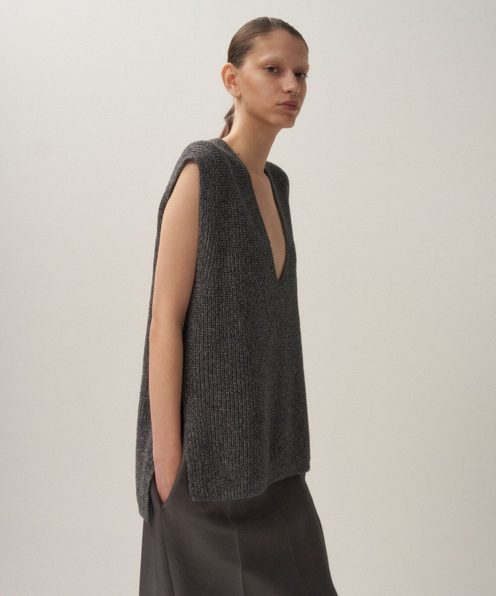 ATON SILK WASHI LILIYARN | Vネックベスト 