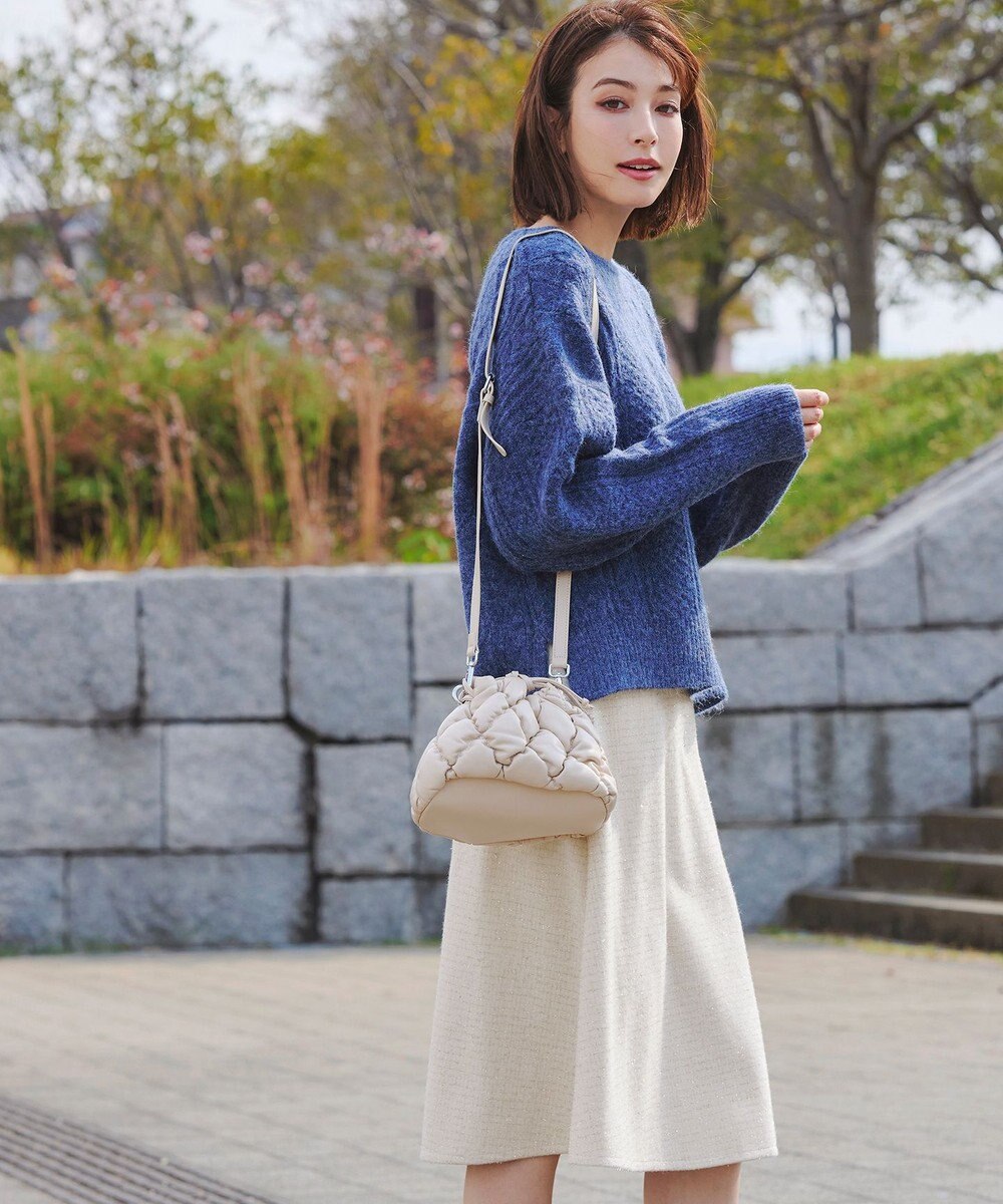 Tiaclasse ラメツイードAラインフレアスカート 