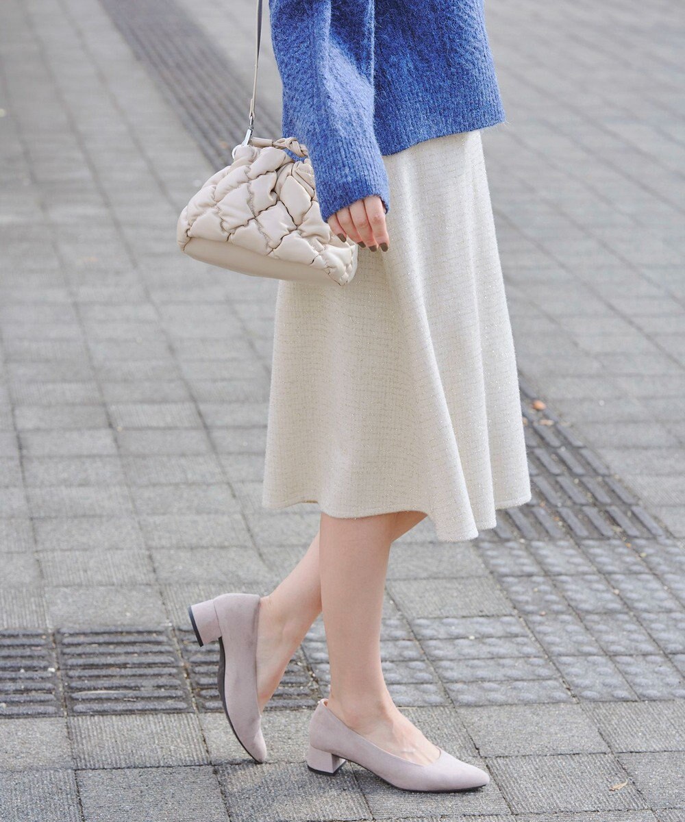 Tiaclasse ラメツイードAラインフレアスカート 