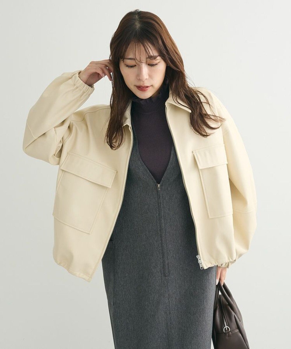 Green Parks ・ｓｗｉｎｇ　ｂｙ　フリルハイネックリブニット 