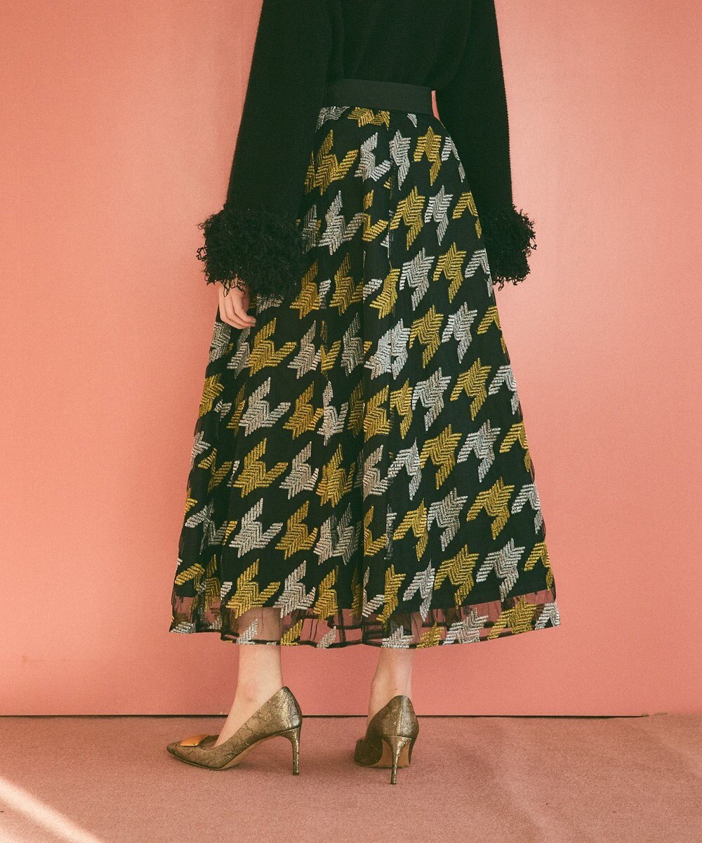 GRACE CONTINENTAL 千鳥刺繍チュールスカート 