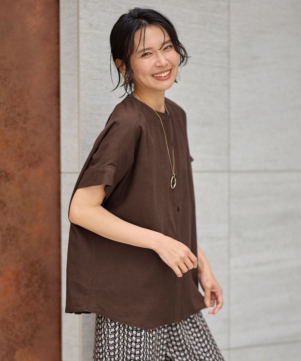 ANY フレンチリネンシャツブラウス 