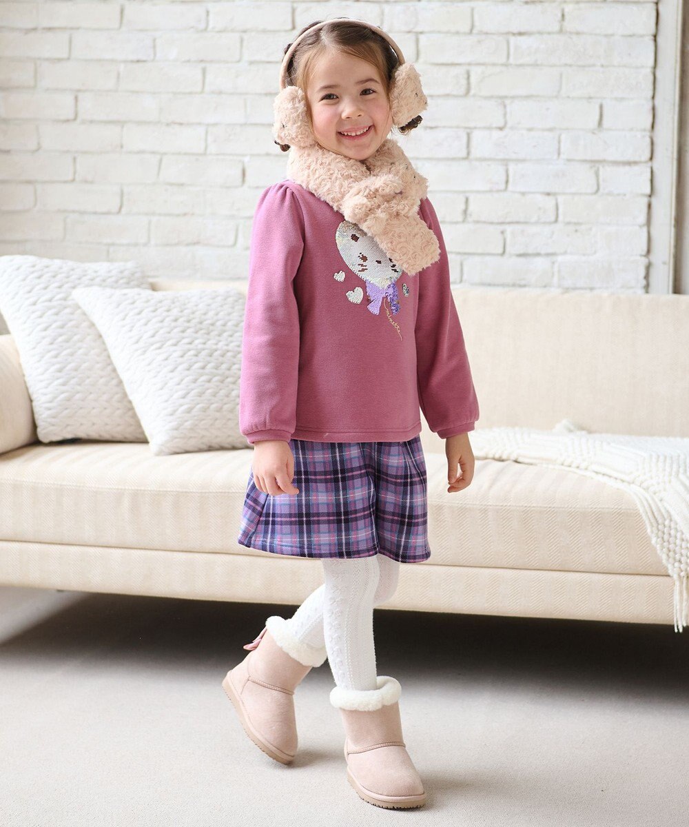 ANY KIDS 裏シャギーチェックショートパンツ 