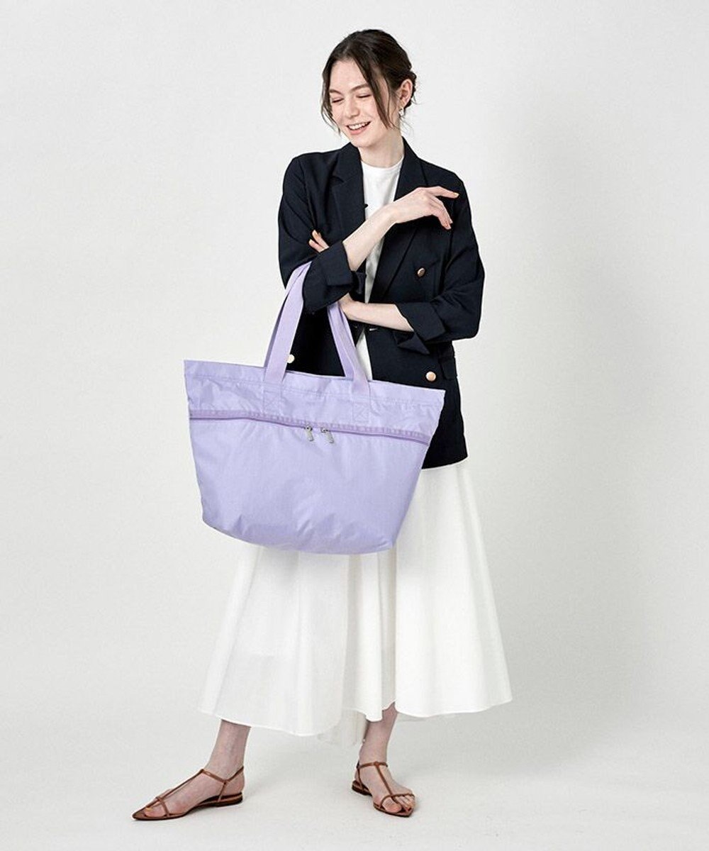 CARLIN ZIP TOP TOTE BAG/ラベンダー, ラベンダー, F