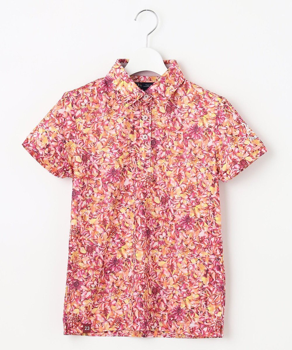 23区GOLF 【WOMEN】プランティカプリント 総柄 半袖ポロシャツ 