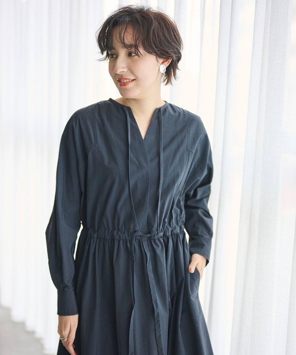 #Newans 【撥水加工/洗濯機可能】ドルマンスリーブドロストワンピース 