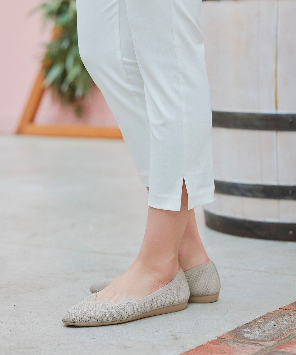 Tiaclasse 【洗える/撥水】スカラップニットフラットパンプス 