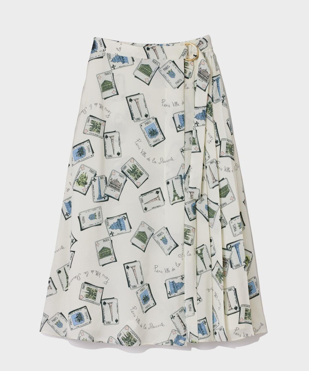GRACE CONTINENTAL トランププリントラップスカート 