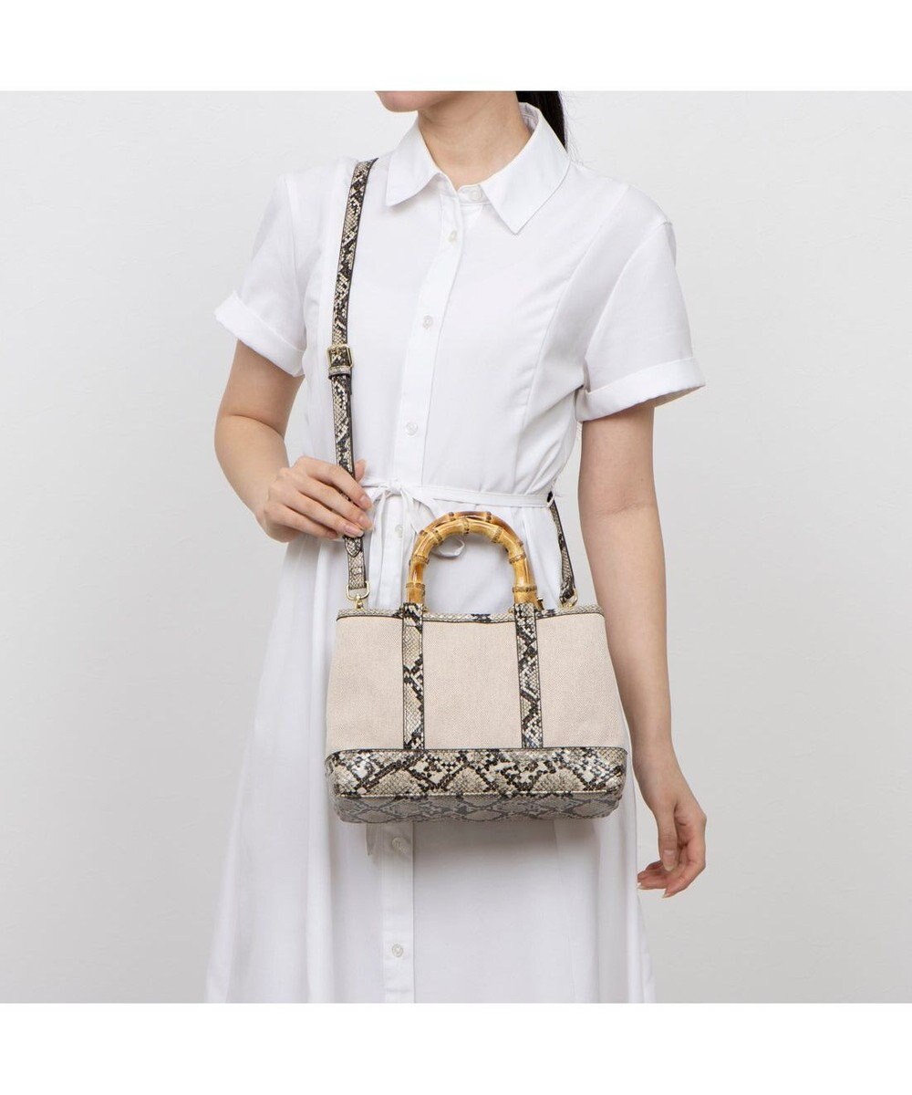 UNBILLION カシュカシュ cachecache / バンブーハンドルエルガリー2wayトート 