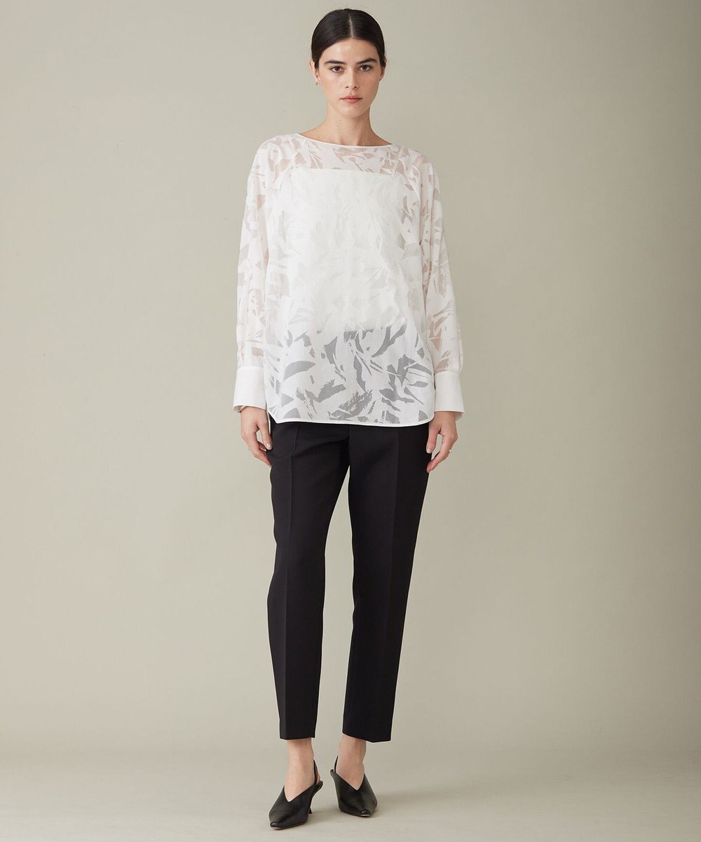 ICB L 【前後着用可能・洗える】T/Cオパールプリント ブラウス 