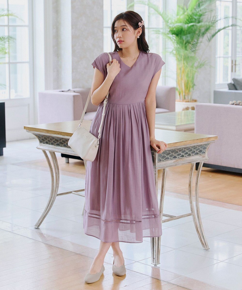 Tiaclasse 【洗える/撥水】スカラップニットフラットパンプス 