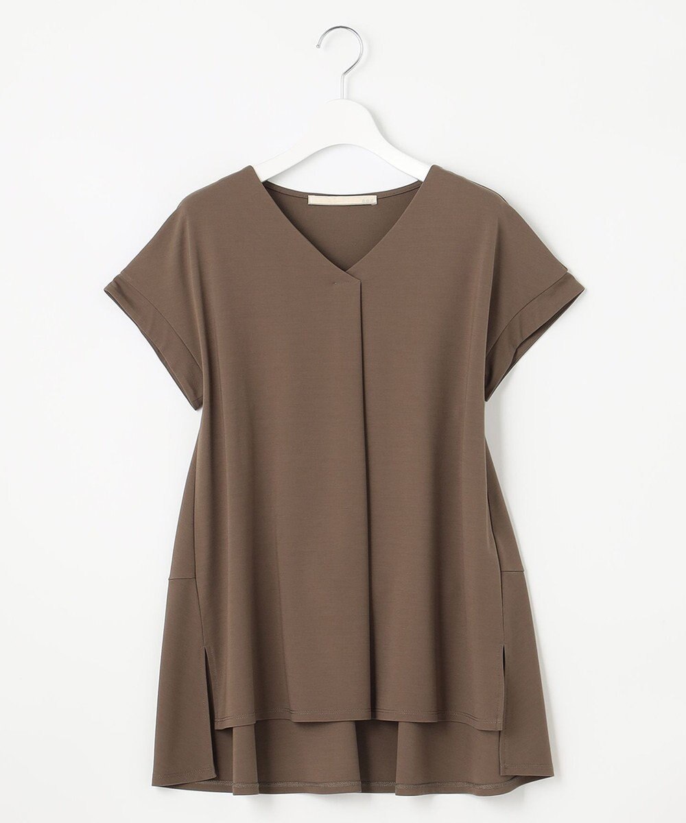 自由区 【XSサイズ~/洗える】ドレーピーポンチフレンチスリーブ カットソー 