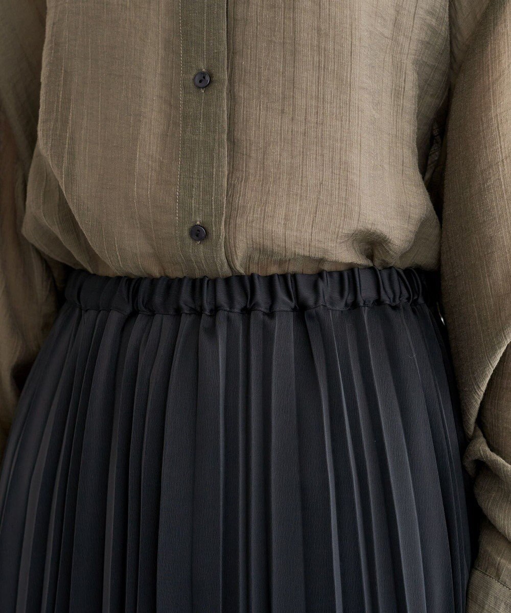 Green Parks サテン変形プリーツスカート 