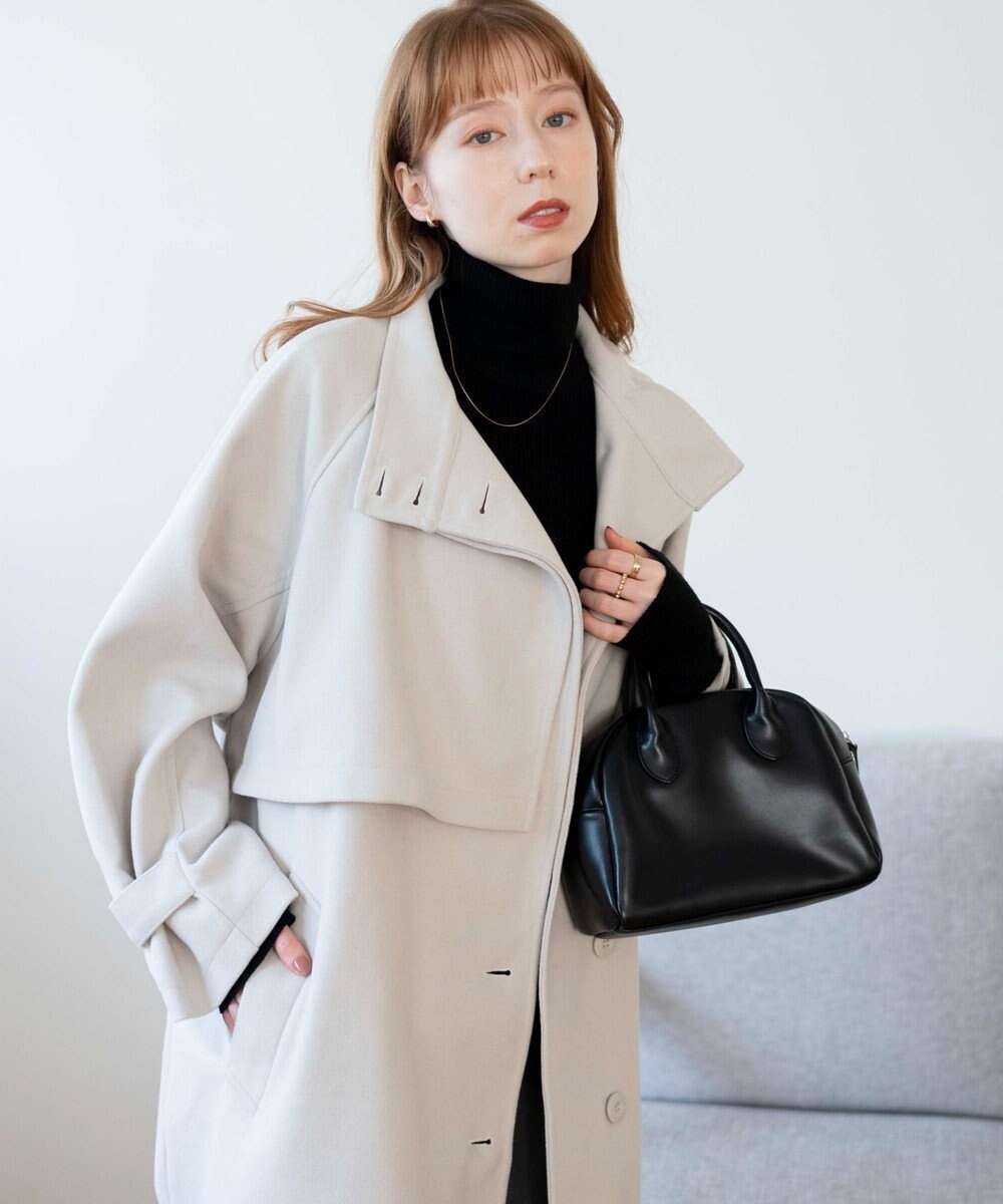 WEGO スタンドカラーロングコート 