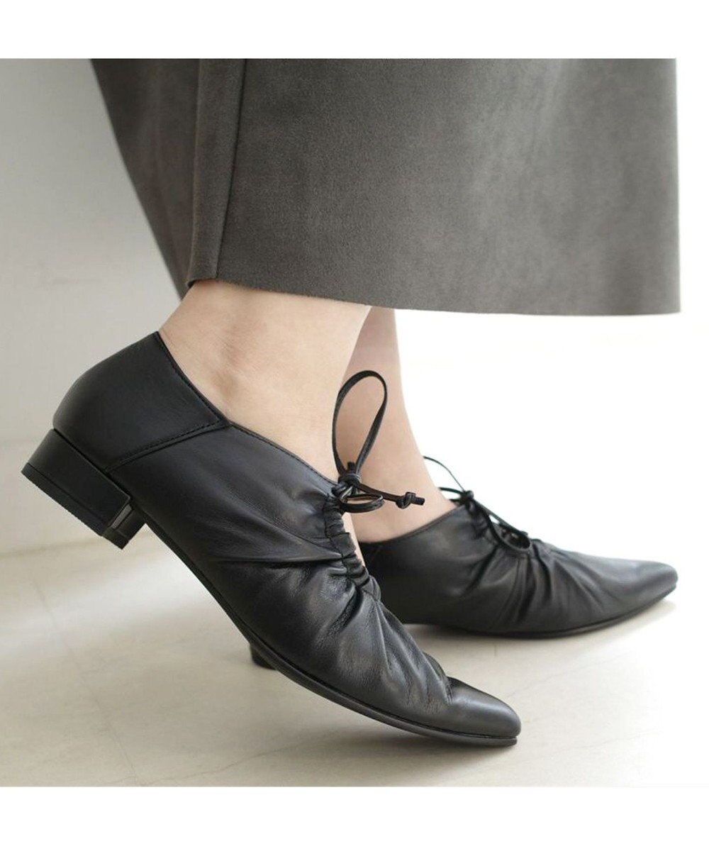 Pointer 日本製 本革ポインテッドトゥリボンパンプス 