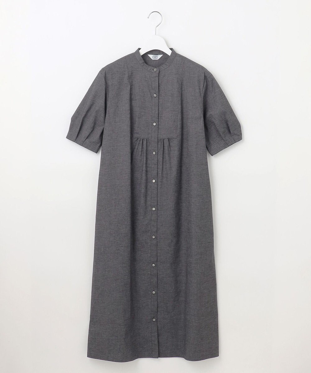 J.PRESS LADIES 【洗える】麻ポリエステルストレッチ ワンピース 