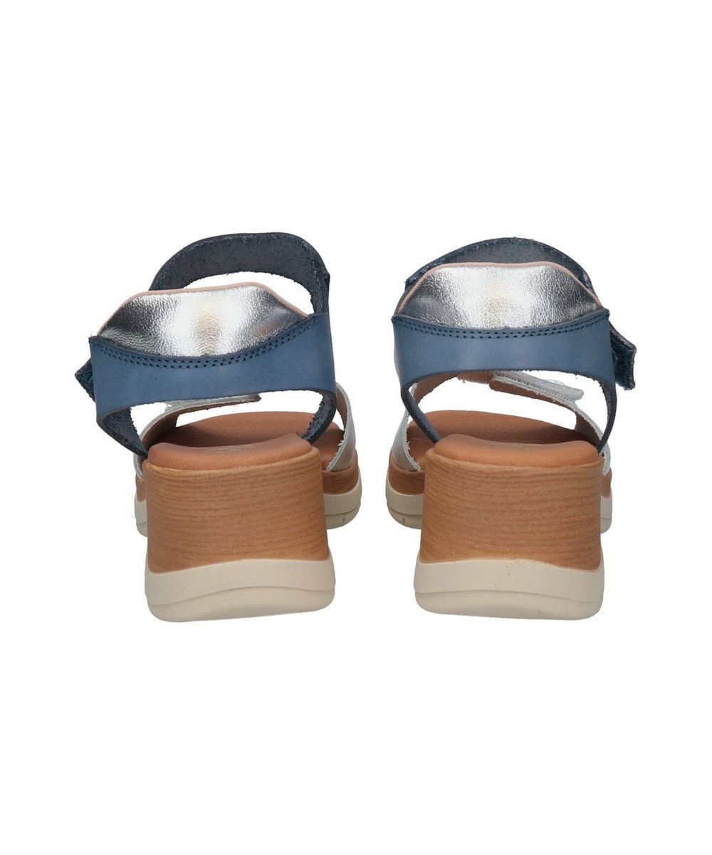 INTER-CHAUSSURES 【Marila】異素材コンビウエッジサンダル 