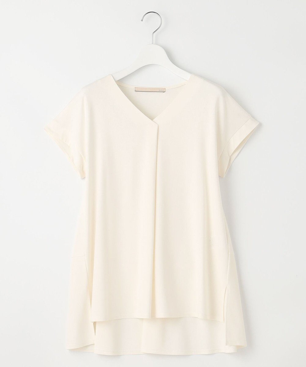 自由区 【XSサイズ~/洗える】ドレーピーポンチフレンチスリーブ カットソー 