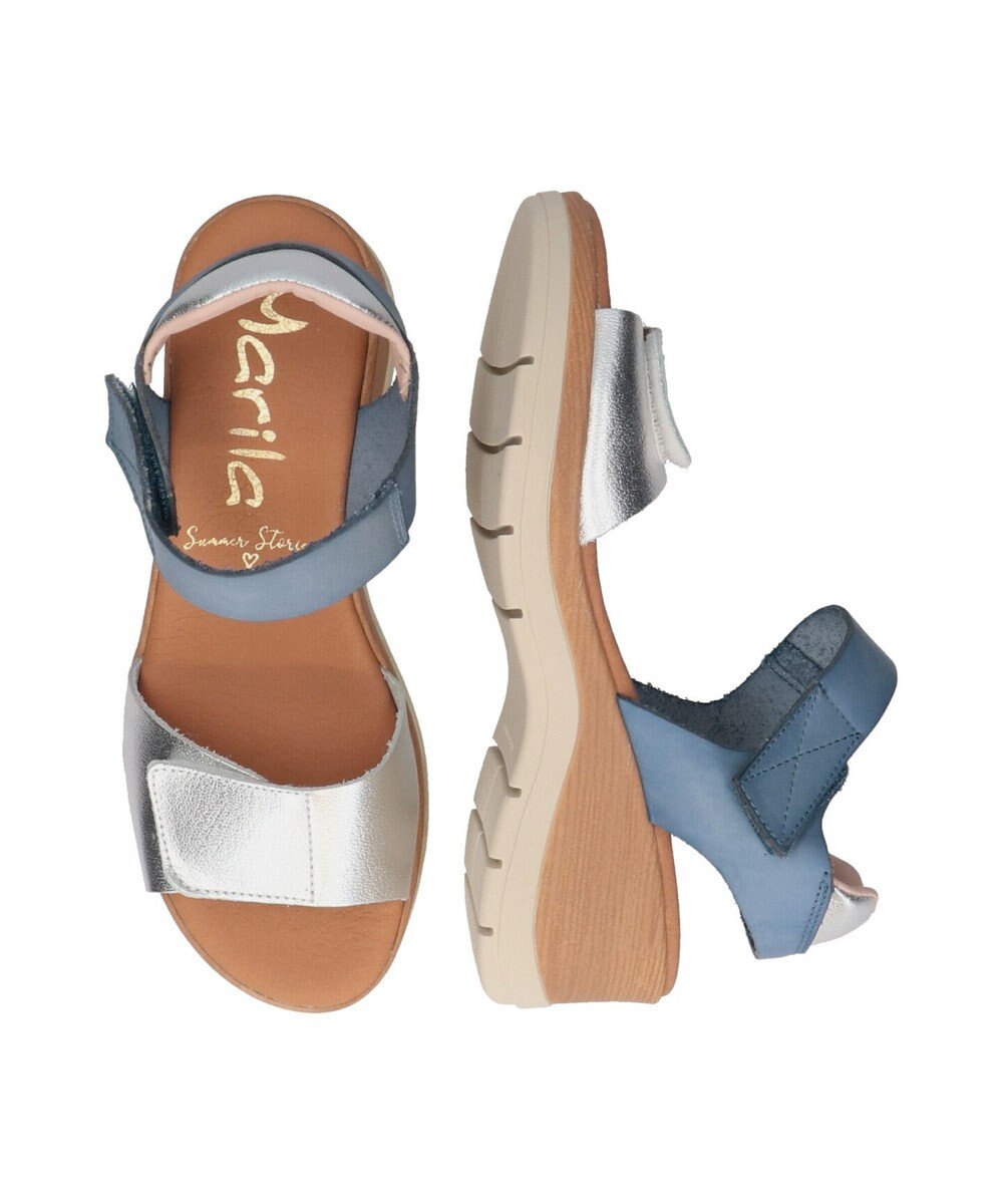 INTER-CHAUSSURES 【Marila】異素材コンビウエッジサンダル 