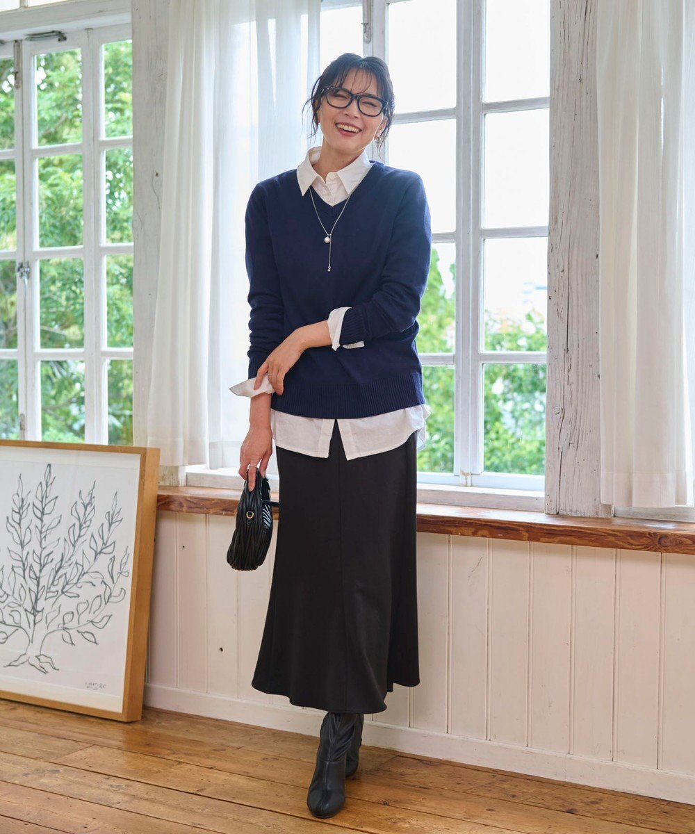 WEGO 【WEB限定/2025年秋冬新作/洗濯OK/毛玉レス/MLXLサイズ展開/オフィス/カジュアル】ベーシックニットセーター 