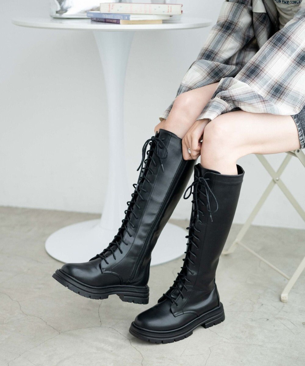 WEGO レースアップロングブーツ 
