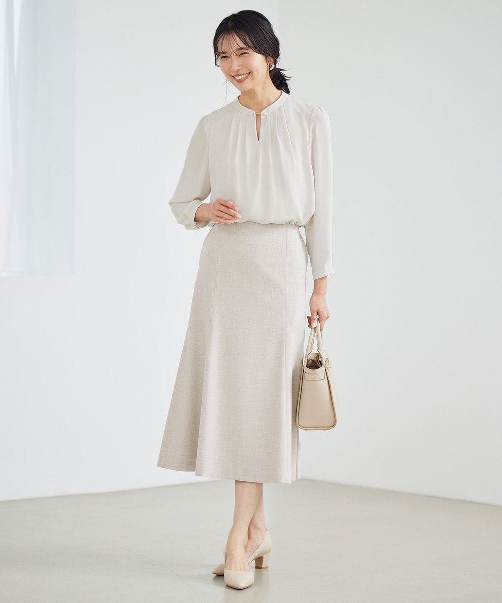 23区 L 【洗える】シルキーデシン パールモチーフ カットソー 