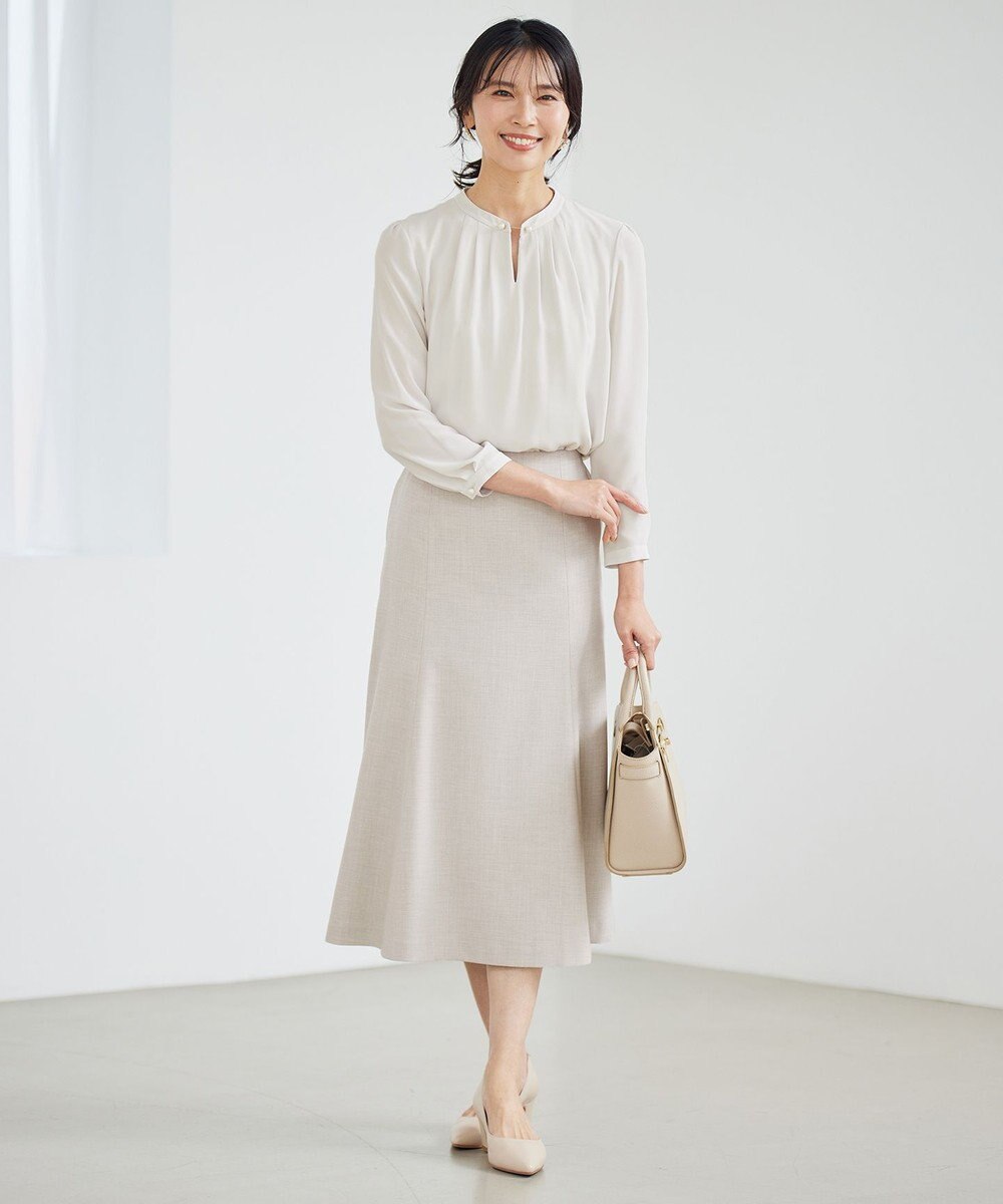 23区 L 【洗える】シルキーデシン パールモチーフ カットソー 