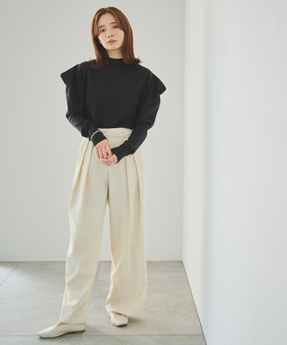 #Newans 【洗える】スクエアショルダーポイントニット 