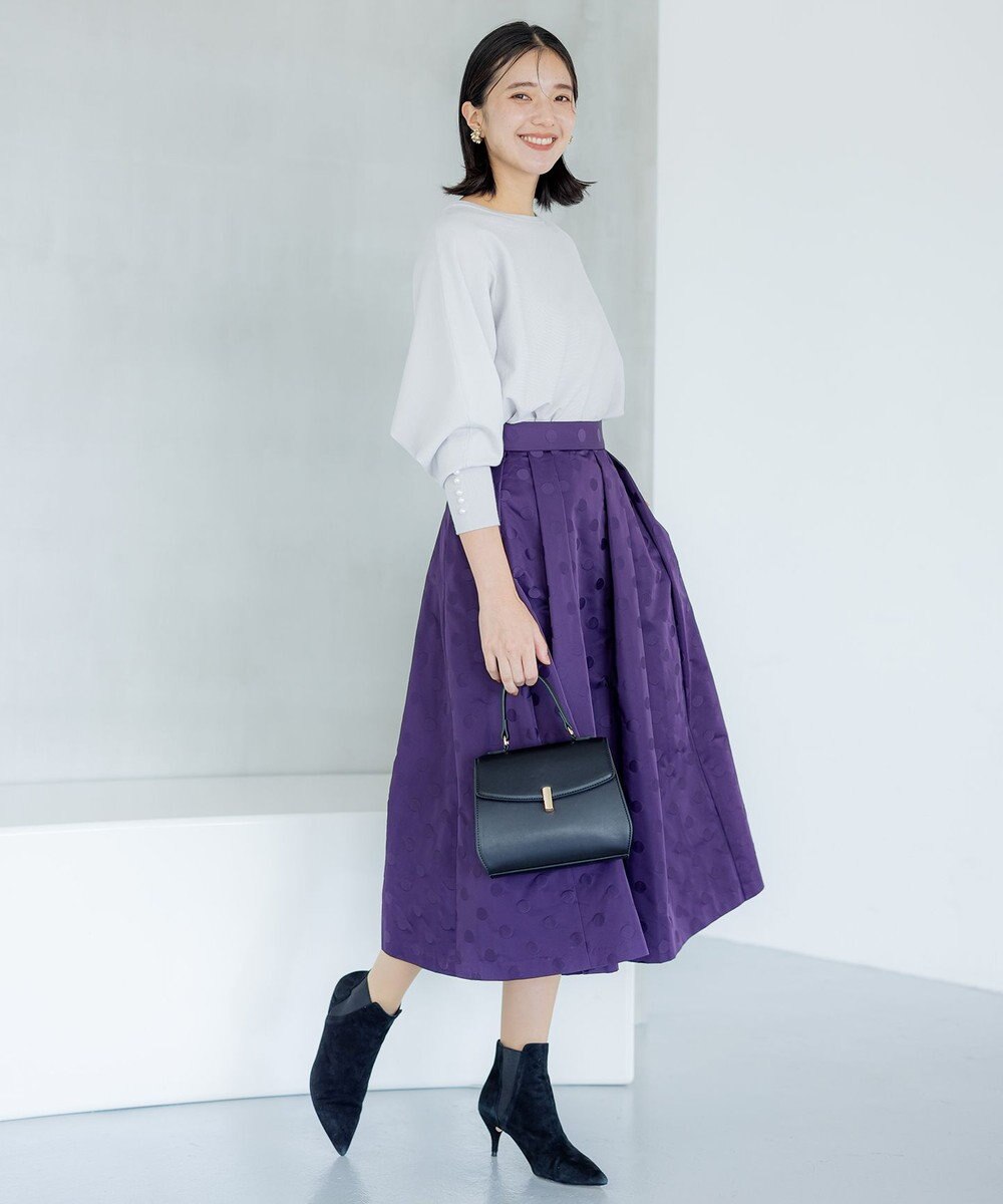 組曲 ドットジャガード フレア スカート 