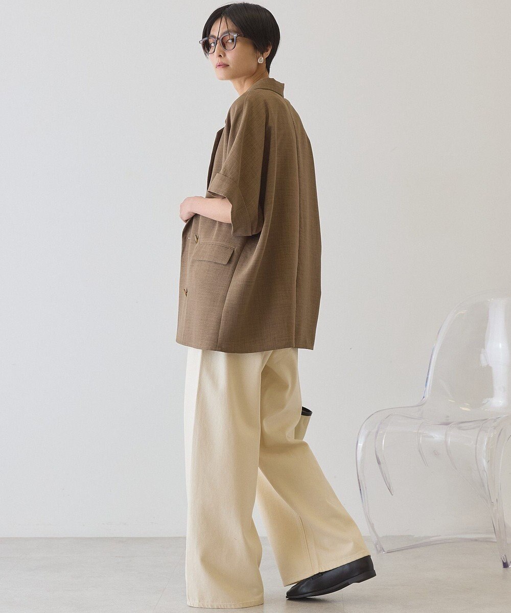 AMERICAN HOLIC 【先行予約】【イージーケア】リネンライク半袖ジャケット 