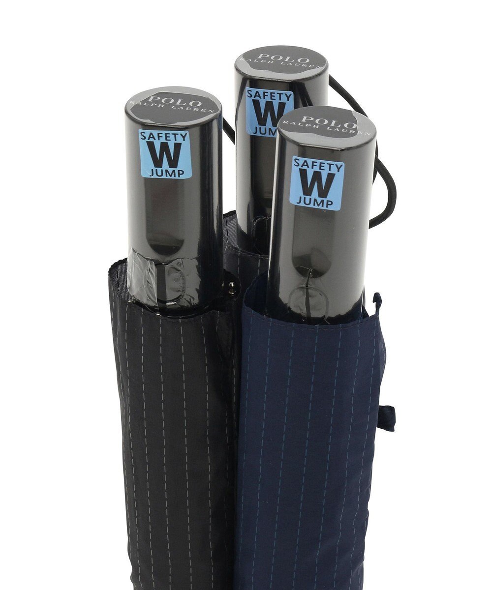 MOONBAT 【自動開閉】POLO RALPH LAUREN 折りたたみ傘  メンズ ストライプ ワンポイント刺繍 大きめ60cm 