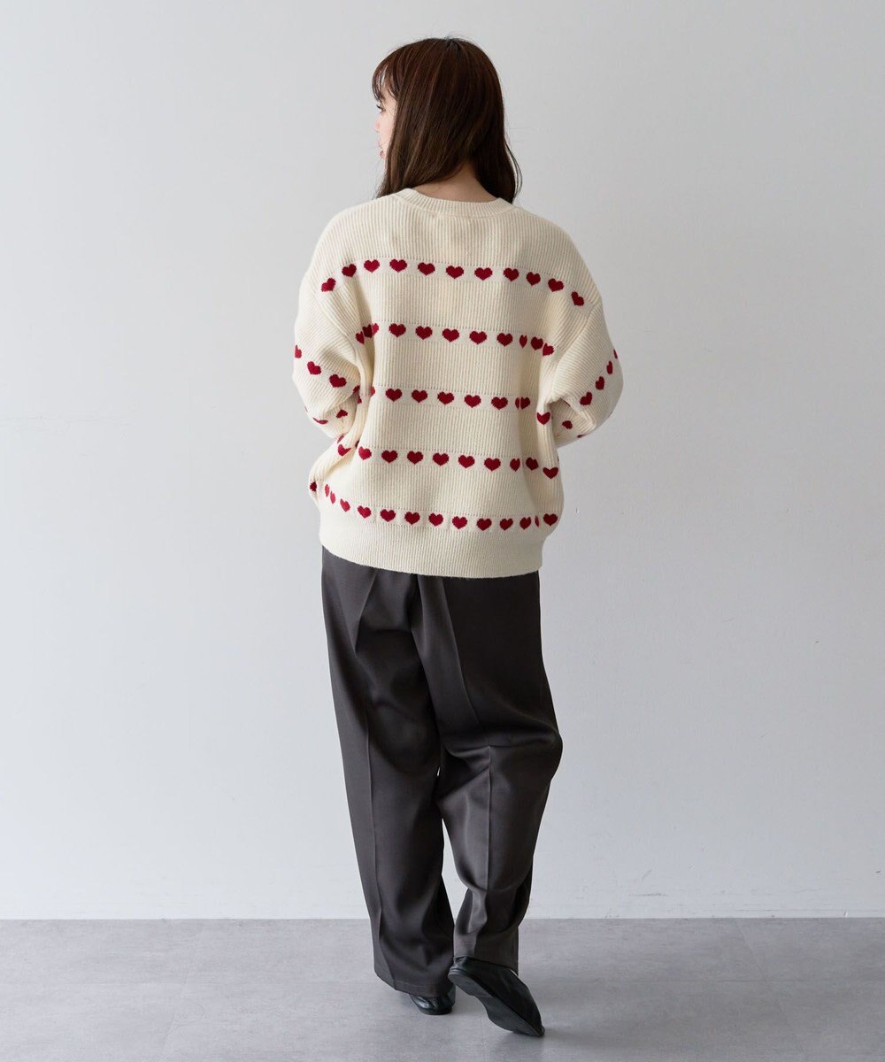 Green Parks ・ｓｗｉｎｇ　ｂｙ　ハートクルーネックニット 